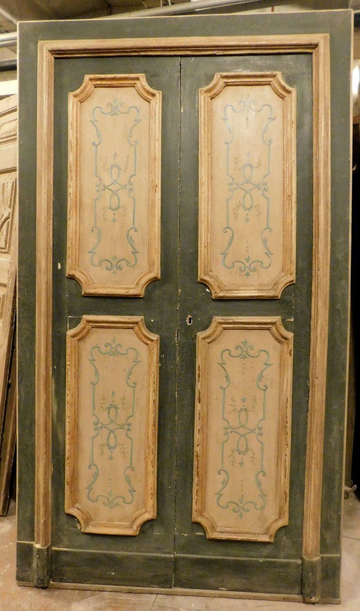ptl501 - Lackierte Tür im neapolitanischen Stil, B 132 cm x H 226 cm